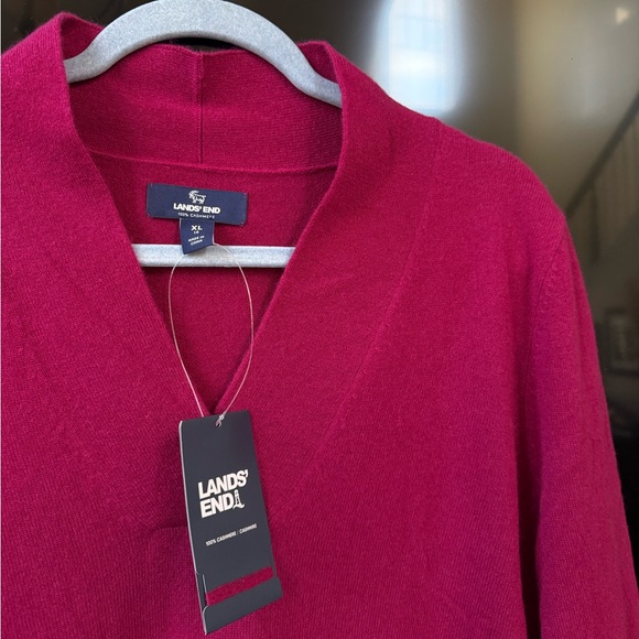 Lands End Cashmere Magenta Sweater Size XL NWT - Picture 3 of 8